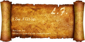 Löw Fülöp névjegykártya